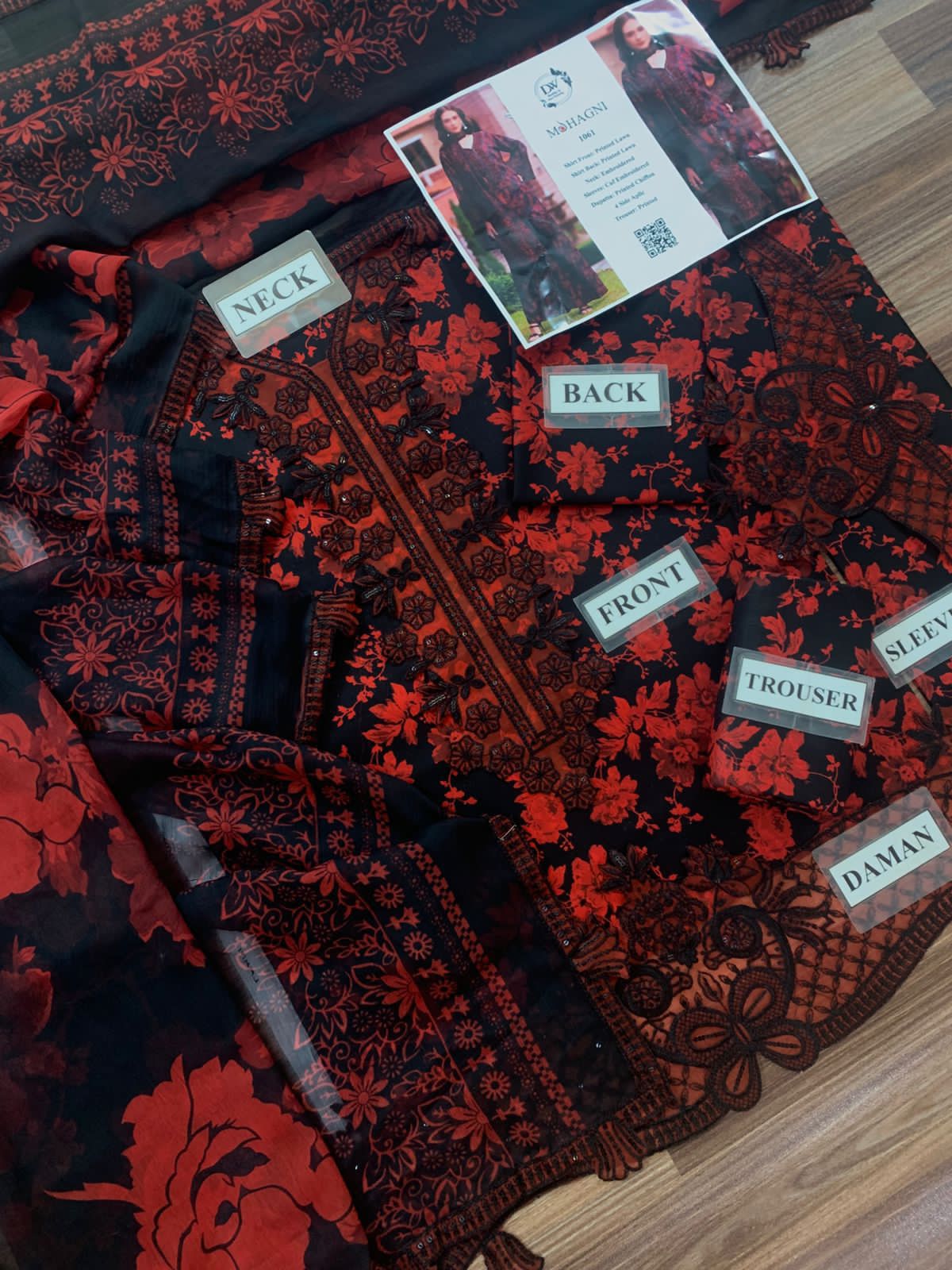 Mohagni Printed Embroidered Lawn 3PC Unstitched Memon Clothes